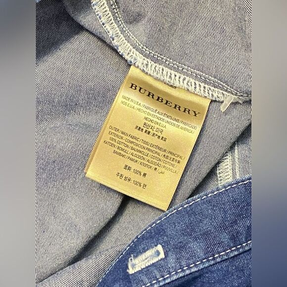 Burberry Button Down Denim High-Low Blue Jean Shirt Dress Size 4 - Picture 7 of 9